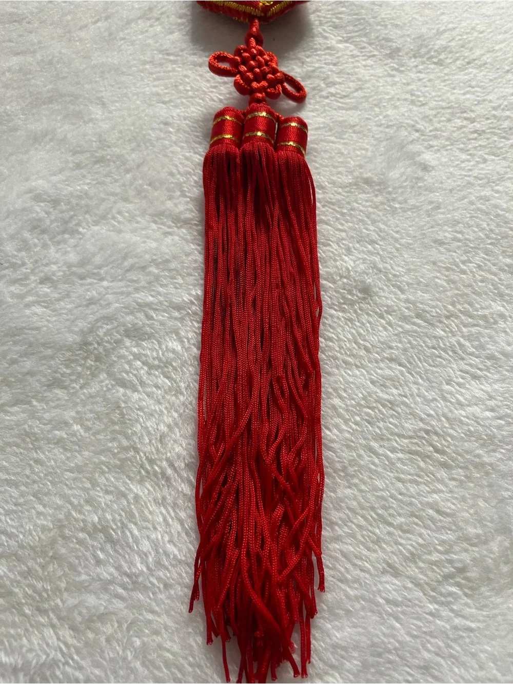 Chinese new year/ lucky red Red Embroidered Chinese Knot Tassel Hanging charm
